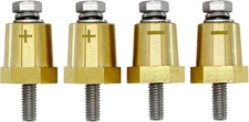 M6 Thread Brass Battery Terminal Charging Posts, Battery Post Adapter 2 Pairs