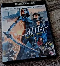 Alita Battle Angel (4K Ultra HD, Blu-Ray, Blu-Ray 3D 2019) Disk Set LIKE NEW