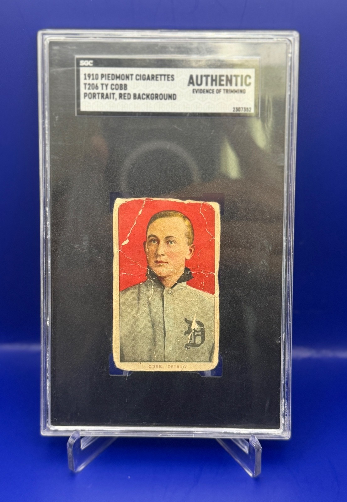 1910 T206 Piedmont 350 Ty Cobb Red Portrait Beautiful Eye Appeal SGC Authentic