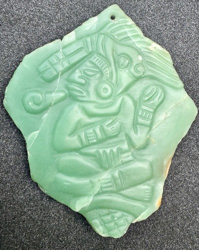 Unusual Mayan Greenstone Carved Plaque 5.5” - Picture 19 of 22