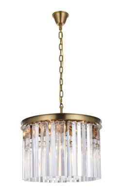 Light Fixture Crystal Chandelier Pendant Ceiling Dining Room Satin Gold 20''