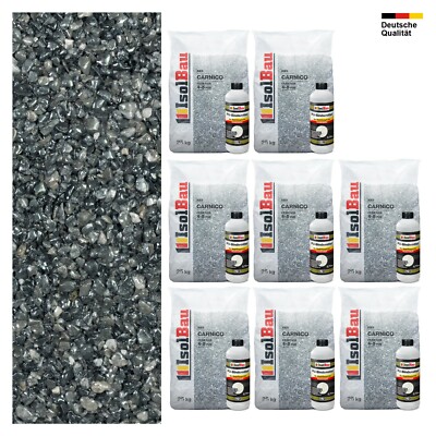Steinteppich SET Carnico 4-8mm Marmorkies 200 kg + PU-Bindemittel Set für 20m² 
