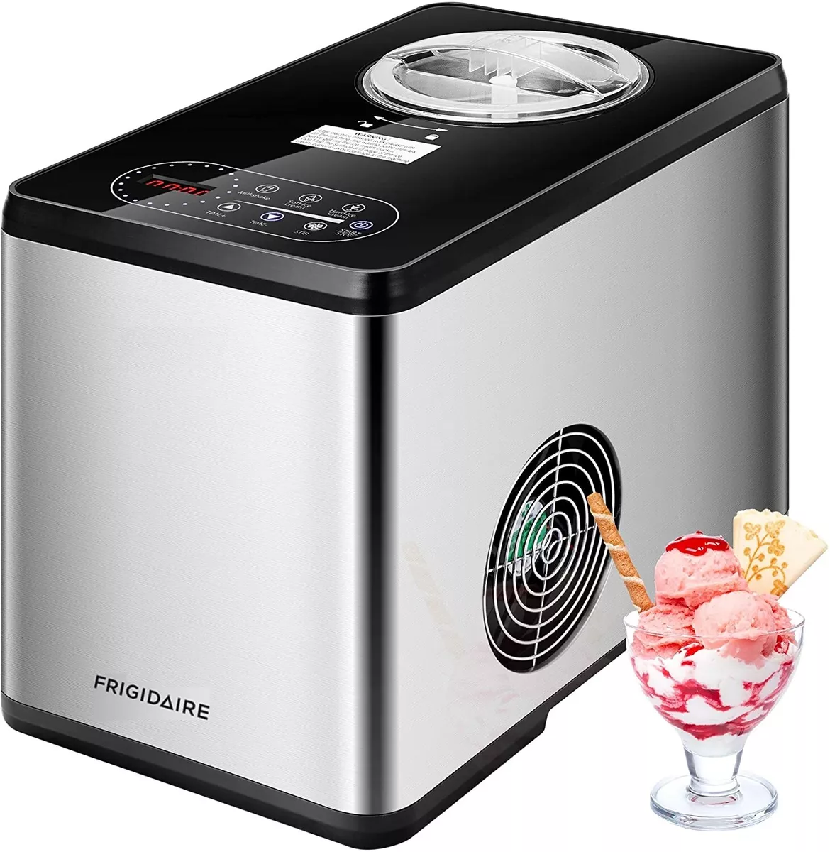 FRIGIDAIRE Electric Ice Cream Maker Frozen Yogurt Machine 1.6 QT w/  Compressor ✅