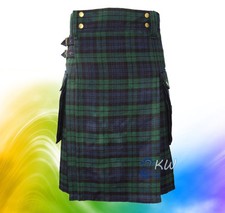 BLACK WATCH TARTAN UTILITY KILT WITH MODERN POCKETS