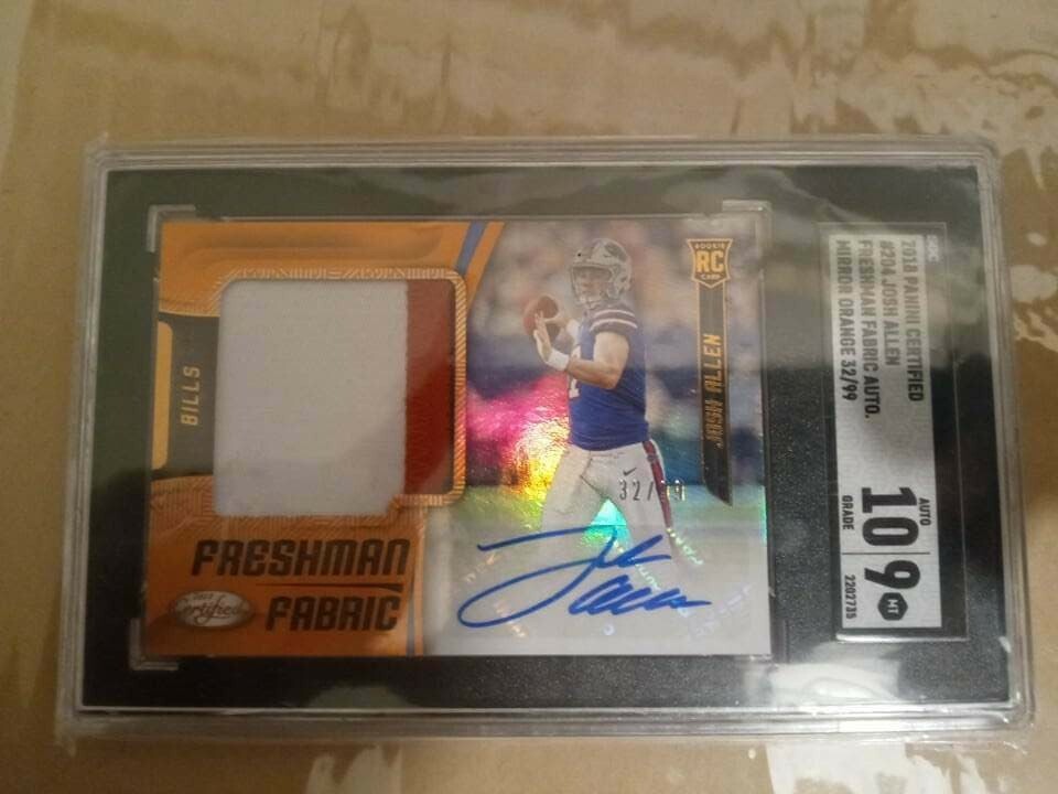 Josh Allen Panini Certified #204 Autograph Jersey-Mirror Orange