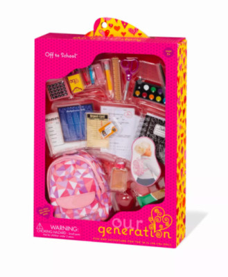 NEW OUR GENERATION Off to School Set for 18'' Dolls including American Girl NIB