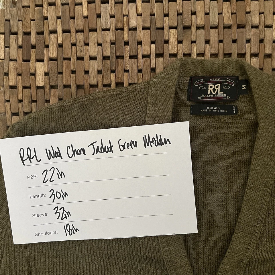 RRL Ralph Lauren Doble RL Chal Cuello Cárdigan Tareas Suéter Tostado Para Hombre Mediano Foto 4 de 4