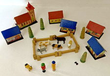 Antique Miniature Erzgebirge Putz Wooden Vill...