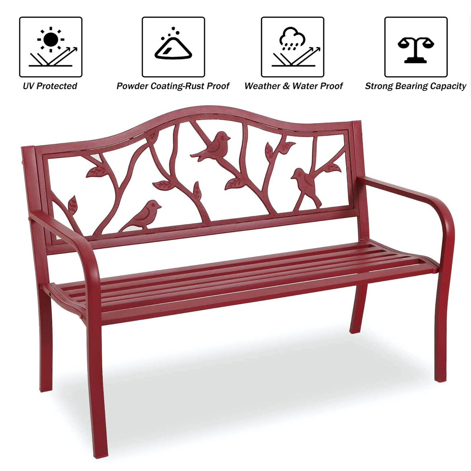 50 Nice Metal Bench Bird Design For Garden Front Back Yard Porch Heavy 50-nice-metal-bench-bird-design-for-garden-front-back-yard-porch-heavy