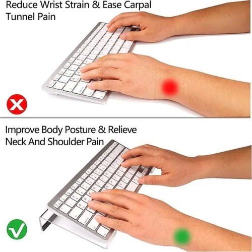 Adjustable Keyboard Display Stand Acrylic Keyboard Riser New Laptop Stanf - Picture 4 of 9