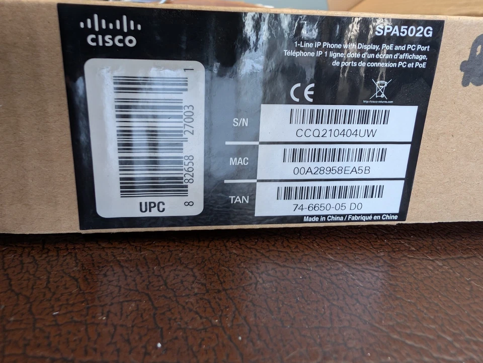  全新思科 IP 电话 SPA502G 1 线电话 带显示屏、POE 和 PC 端口。  — 第 4/4 张图片
