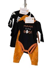 2 Pairs Kids Halloween pajamas Tahari skeleton Tahari Mama is my Boo Sz 3-6Mo