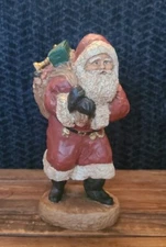 Vintage Wood World Inc Santa Figurine Handcrafted In Virginia, USA. EVC 8.5 Inch