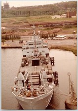1960-70s Color Photo Of A Navy Cargo Supply Ship In Port