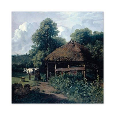 Van Troostwijk Bauernhof Gebäude Gelderland Gemälde großer Kunstdruck quadratisch 24 x 24 Zoll