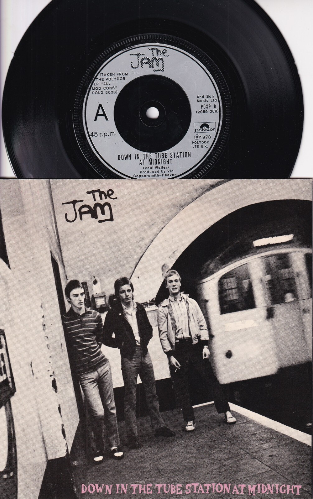 70s 80s Paul Weller THE JAM down in the tube station 1978 UK 7" Vinyl