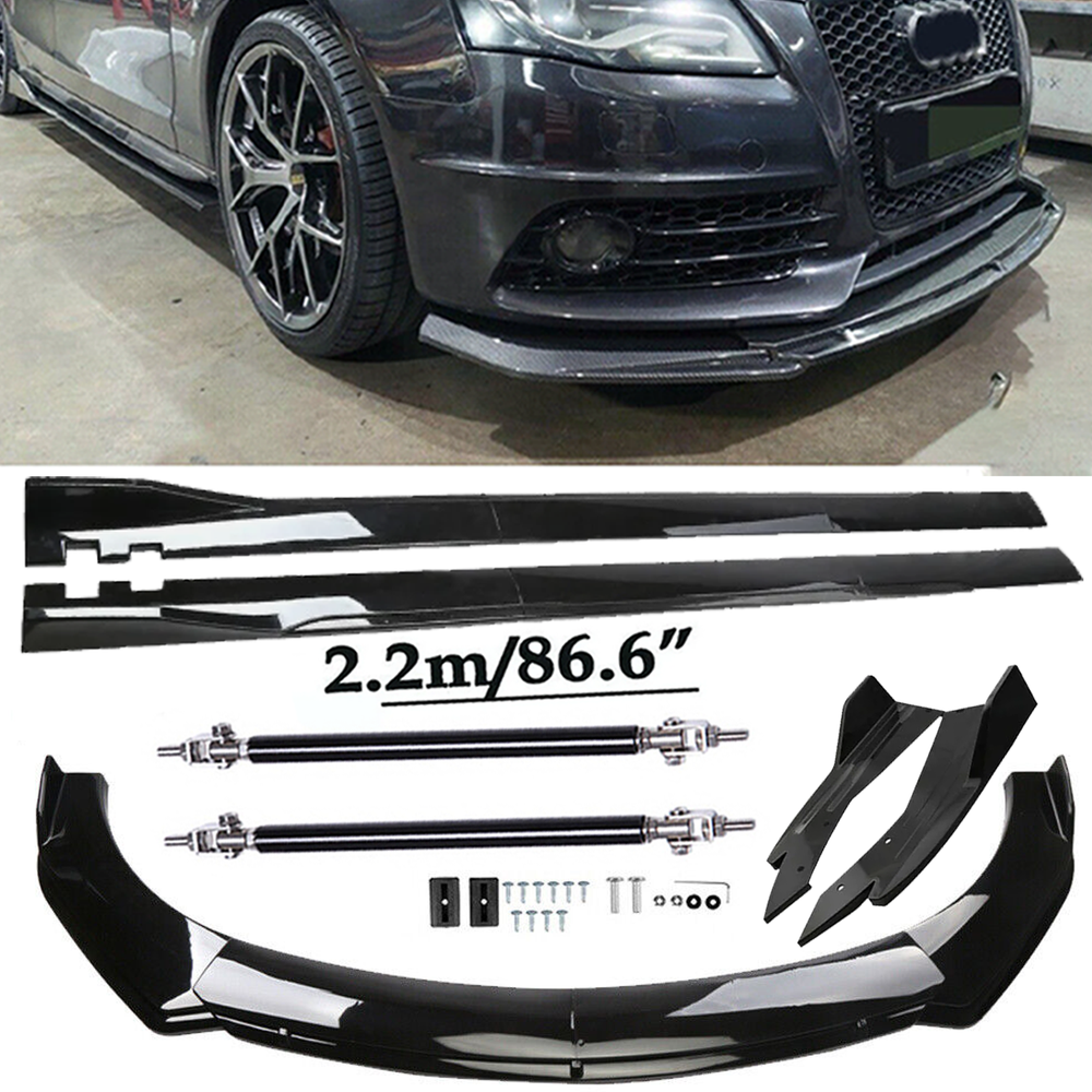 Front Bumper Lip Splitter Spoiler Side Skirts Strut Rods For AUDI Body Kits Q