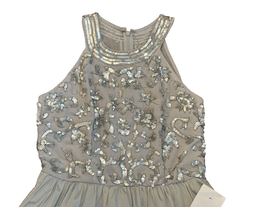 Vestido de cóctel Decode 1.8 plateado lentejuelas nuevo con etiquetas Lord & Taylor 6 graduación vacaciones $169.00 Foto 2 de 4
