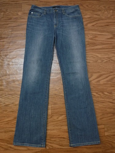 Elie Tahari Blue Denim Flat Front Long Jean Pants Women's US 8 - 第 7/12 張圖片