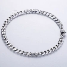 5MM Stainless Steel Curb Chain Anklet/Ankle Bracelet 8" 9" 10" 11"