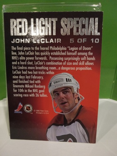 1995-96 Fleer Ultra John Leclair Red Light Special Gold Medallion #5 of 10 - Picture 3 of 3