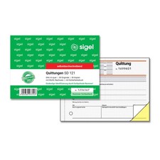Sigel 2x40Blatt Carbonless Duplicate Receipt with Security Print Landscape Numbe