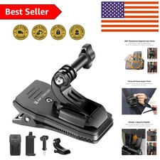 Versatile 360 Clip Mount for Backpack Straps - Compatible with All GoPro Models