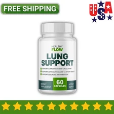 Healthy Flow Lung Support Formula Dietary Supplement - 60 Capsules USA