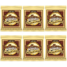 Ernie Ball 2003 Earthwood 80/20 Bronze Medium Light Acoustic Strings 12-54 6 Set