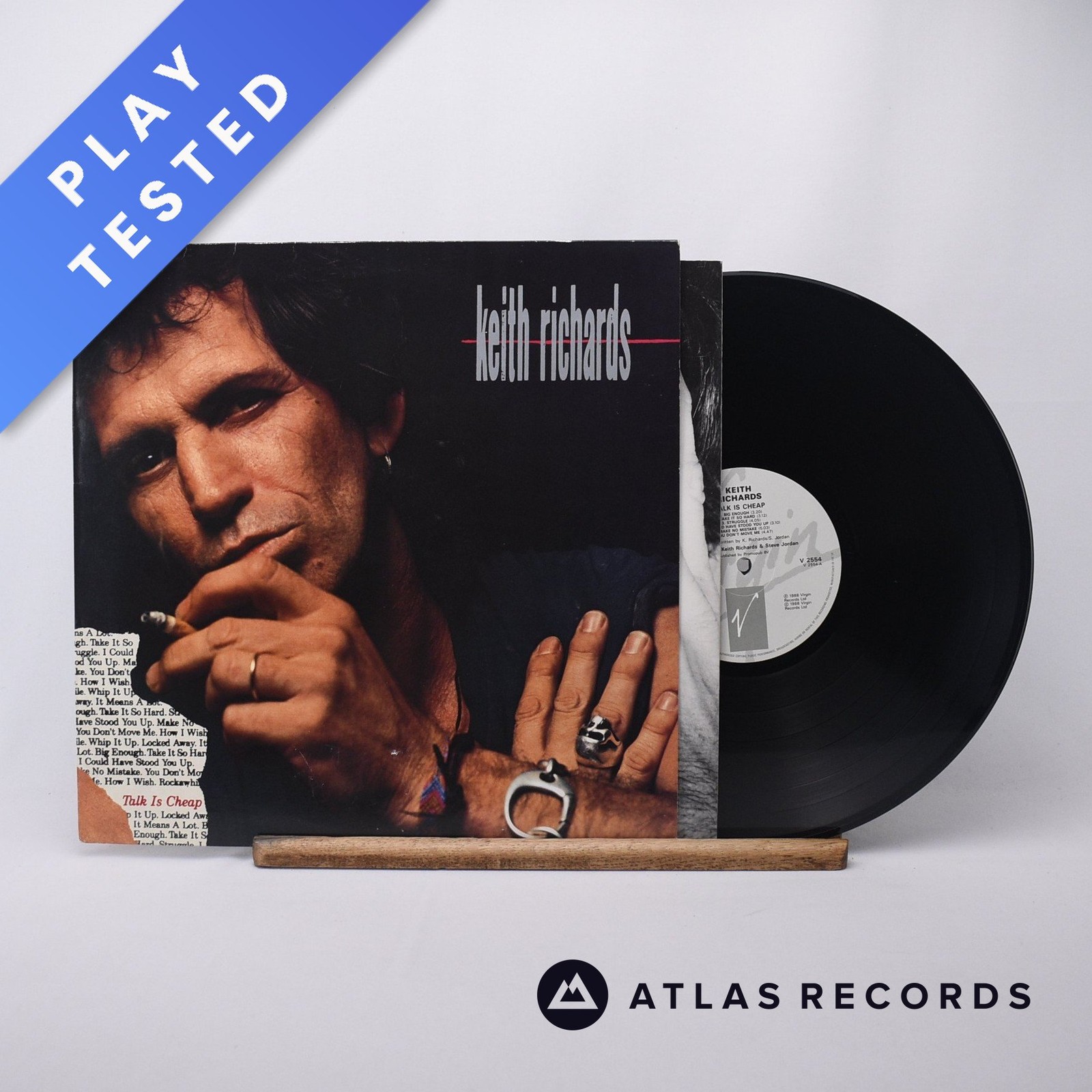 Keith Richards Talk Is Cheap LP Album Vinyl Record 1988 V 2554 Virgin - VG+/VG+
