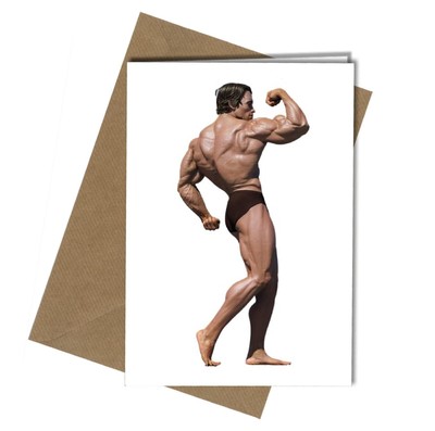 ARNOLD SCHWARZENEGGER CLASSIC BACK POSE - A5 GRUSSKARTE