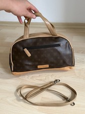 Borsa a mano Laura Biagiotti marrone beige monogramma borsa a tracolla con tracolla