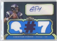 2011 Topps Triple Threads Auto Relics 14/18 Christian Ponder #TTAR-25 Auto 0m8