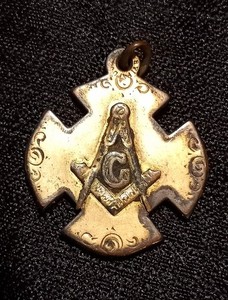 Vintage Masonic Brass/Bronze Pendant Very Old 1 1/4" For Necklace
