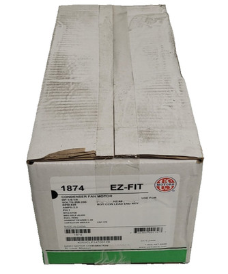 US Motors - 1874 - 1/4 HP, 825 RPM, 208-230V, PSC Condenser Fan Motor (TE) NEW