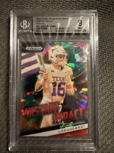 2024 Panini Prizm Draft Picks - Arch Manning #II-AM Red Ice Prizm (RC) BGS 9