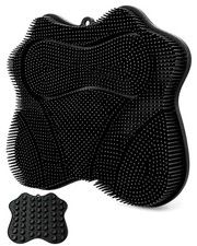 Silicone Shower Foot Scrubber Mat with Strong Suction Cups Black