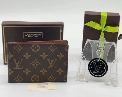 Auth Louis Vuitton Set Of 2 Bag Charm Key Holder & Monogram Wallet ID Holder