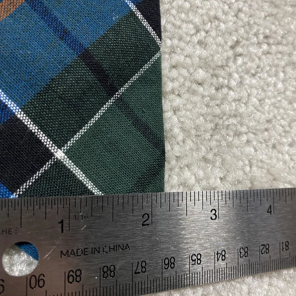 Gitman Bros 领带男式蓝色绿色格子呢紧身领带学院风正式 — 第 3/4 张图片