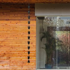 Rain Chain for Gutter Rainwater Diverter Outdoor Black Roofs Home Patio for