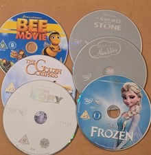 Disney Pixar Dreamworks 6 DVD Bundle Frozen Aladdin Finding Dory Bee Movie