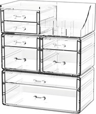Clear Make up Organizers for Vanity,Skincare Organizer with 8 Drawers for Dresse