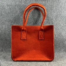 Punctuate Felt Tote Bag Orange Gray Shopper Handbag Reusable Carryall