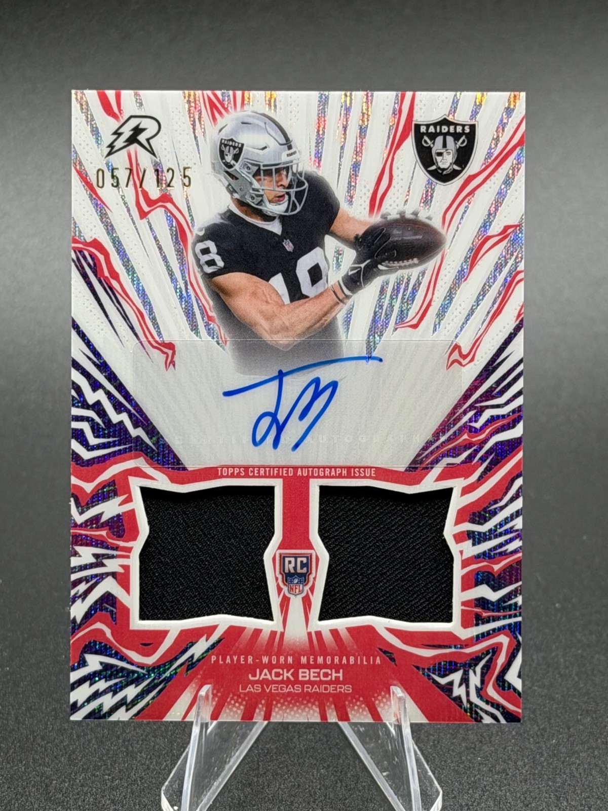 2025 Topps Resurgence Amped Up Relic Auto Jack Bech #AU-JB White Surge /125 (RC)