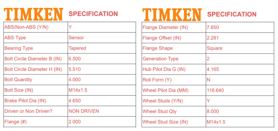 4WD TIMKEN SP580311 Front Wheel Hub Bearing For 2001-2006 Silverado Sierra 3500 — 第 3/4 张图片