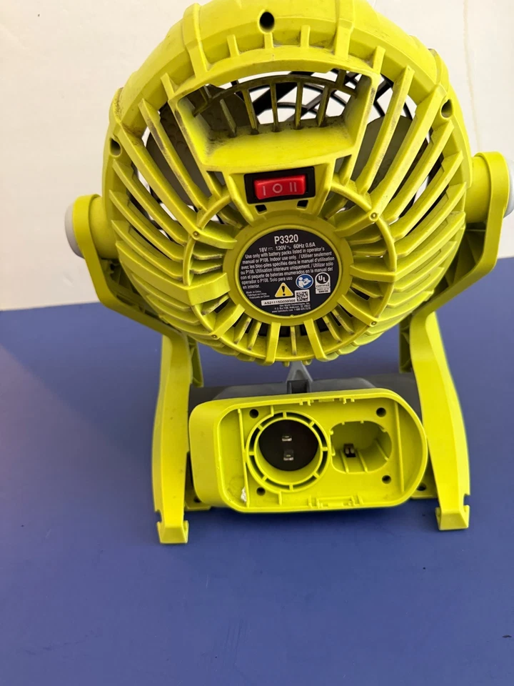 **SOLO PARA REPUESTOS/REPARACIÓN* Ventilador de mesa híbrido portátil inalámbrico Ryobi P3320 18V ONE+ Foto 3 de 4