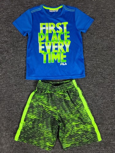 Boys Outfit 6/7 Small FILA Shirt & Champion Shorts Basketball Gym Play Two Piece
