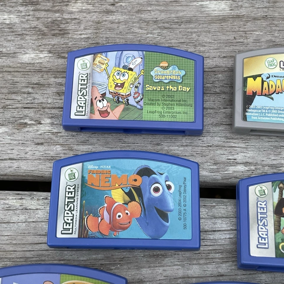 Leapfrog Leapster Lot of 7 Learning Game Cartridges Sponge Bob Dora Nemo Math - Image 2 of 4