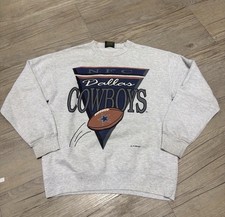 Vintage 90  s Dallas Cowboys NFL Football Gray Crewneck Sweatshirt Size M
