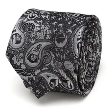 Star Wars Darth Vader Black and White Paisley  Men's Tie